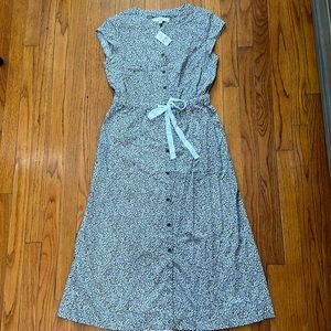 NWT Loft Cheetah Button Down Midi Shirtdress size 4